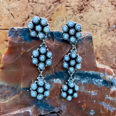 Triple flower fresh water pearl earrings