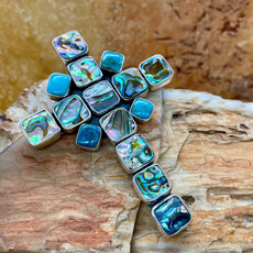 Turquoise & abalone cross