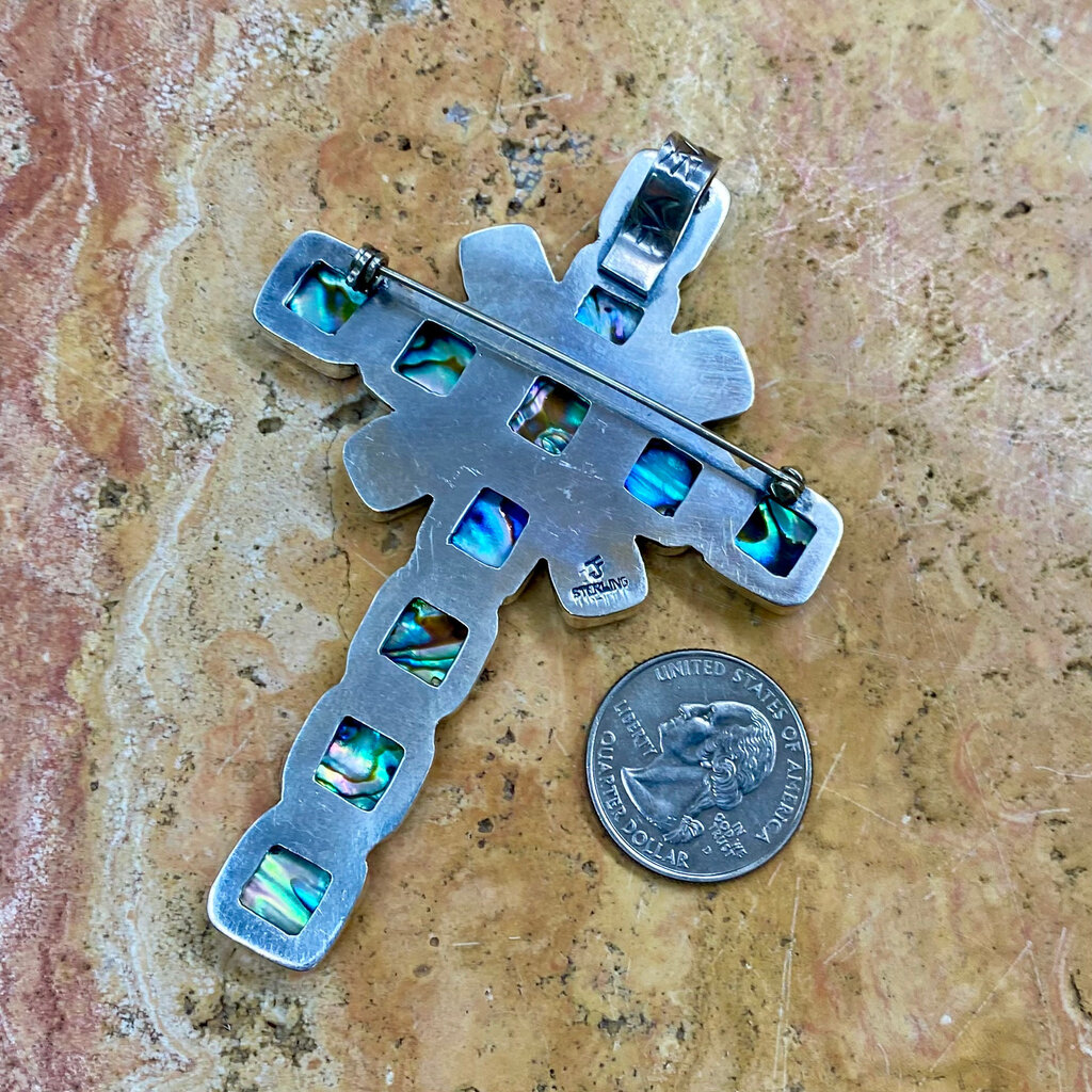 Turquoise & abalone cross