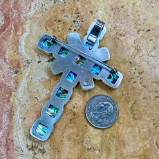 Turquoise & abalone cross