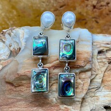 Mother of pearl & Abalone dangle earrings