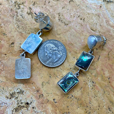 Mother of pearl & Abalone dangle earrings