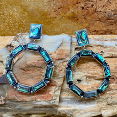 Abalone circle post earrings