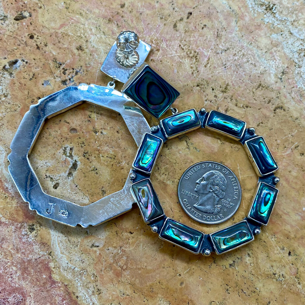 Abalone circle post earrings