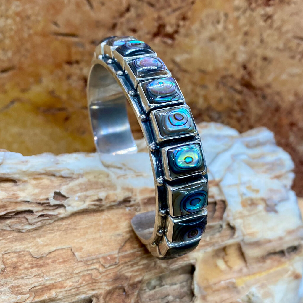 Abalone 15-stone cuff - 6.75"
