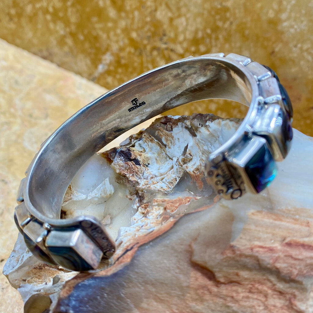 Abalone 15-stone cuff - 6.75"