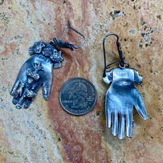 Sterling Silver Milagros Hand Earrings