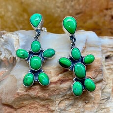 NV Green Turquoise Cluster Earrings