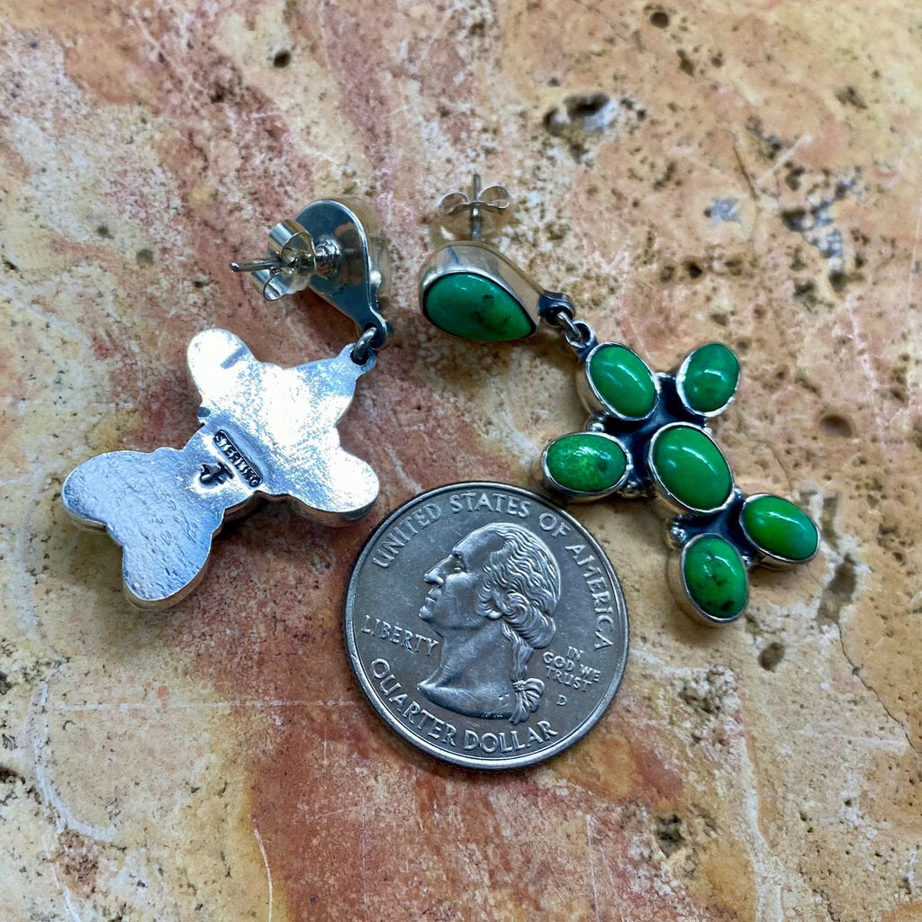 NV Green Turquoise Cluster Earrings