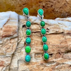 NV Green Turquoise 6-stone Long Earrings