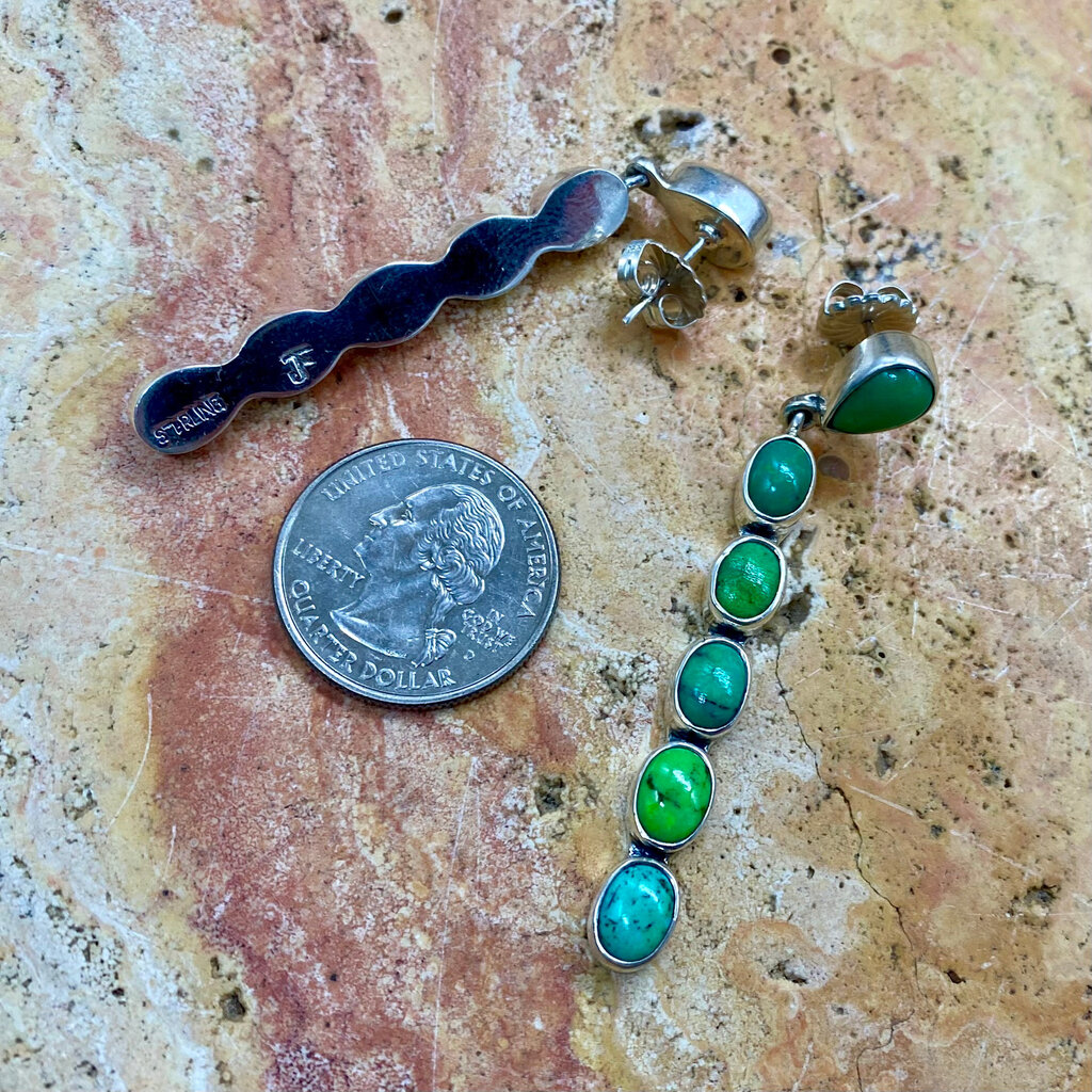 NV Green Turquoise 6-stone Long Earrings