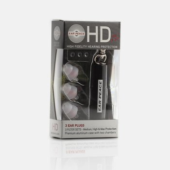 EARPEACE EAR PEACE - HD HEARING PROTECTION - 3 FILTERS (CLEAR/BLACK CASE)