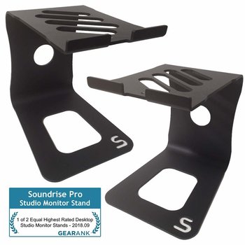 Soundrise PRO Studio Monitor Stands (Black/pair) - Aluminum Desktop Speaker Stands for Studio Reference Monitors (Black)