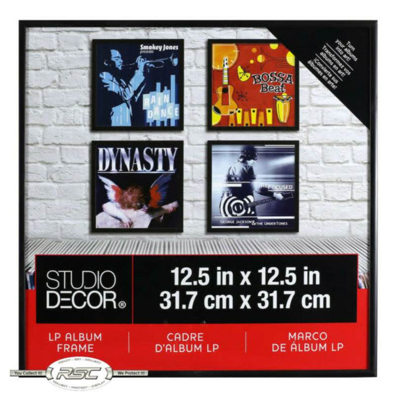 NA LP Vinyl/ Record Album Frame, Black, 12.5in x 12.5in, by Studio Decor