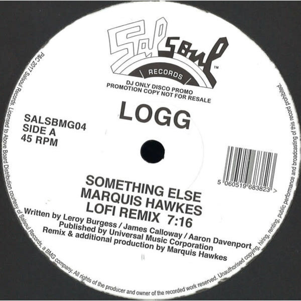 HS Logg - Something Else / I Know You Will  feat. Marquis Hawkes 12" (2017)