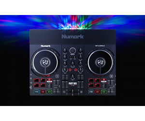 Numark Party Mix Live DJ Controller with Built-In Light Show and Speakers  with Mixer and Audio Interface + Serato DJ Lite