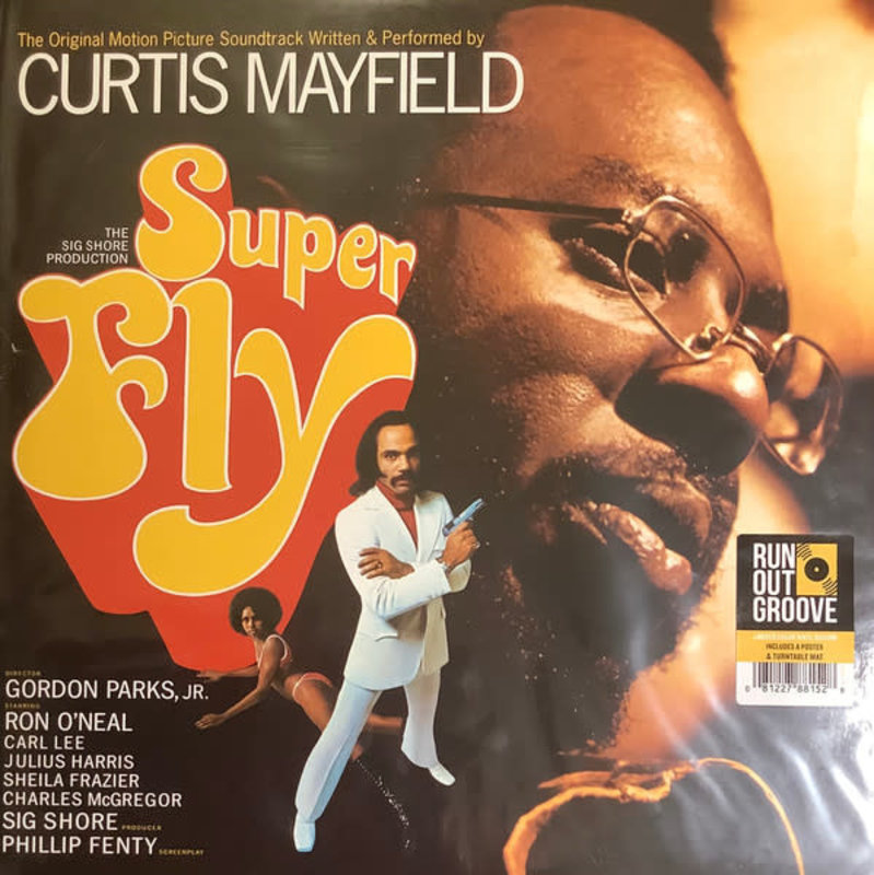 Curtis Mayfield - Super Fly OST 2LP+Slipmat (2022 Run Out Groove Reissue), Orange Vinyl, Numbered, 50th Anniversary