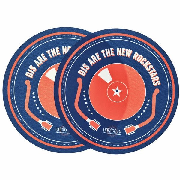 Ortofon Turntable Slipmats "DJs Are The New Rockstars" x2 (Glazed Slippery Bottom Surface)