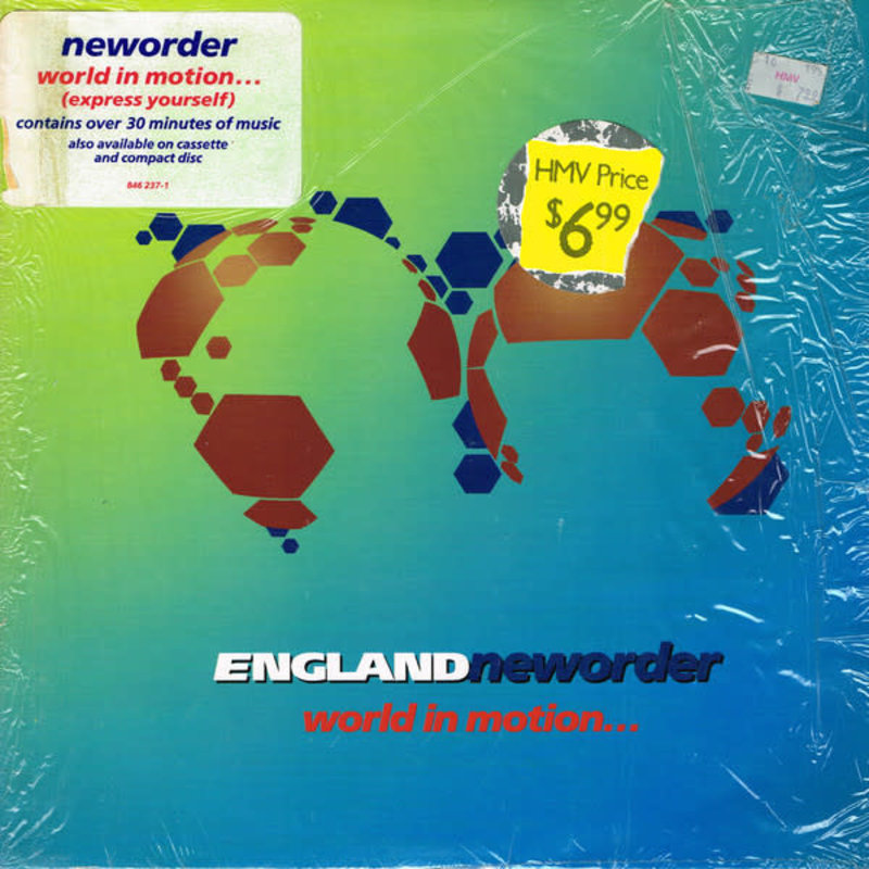 (VINTAGE) New Order - World In Motion... 12" [Cover:VG,Disc:VG] (1990,Canada)