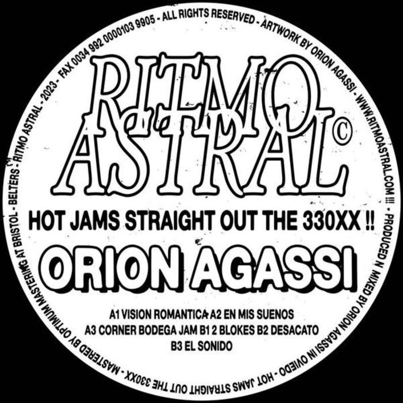 Orion Agassi – Hot Jams Straight Out The 330XX EP 12" (2022)