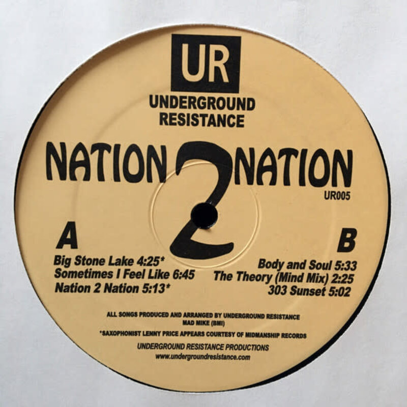 Underground Resistance – Nation 2 Nation 12" (2020 Reissue, Underground Resistance)