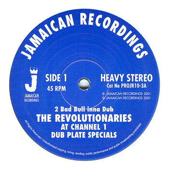 The Revolutionaries - 2 Bad Inna Bull Dub / Ball Park Dub 10" (2023 Reissue)