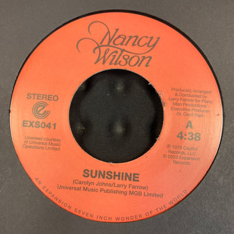 Nancy Wilson – Sunshine / The End Of Our Love 7" (2023 Reissue, Expansion)