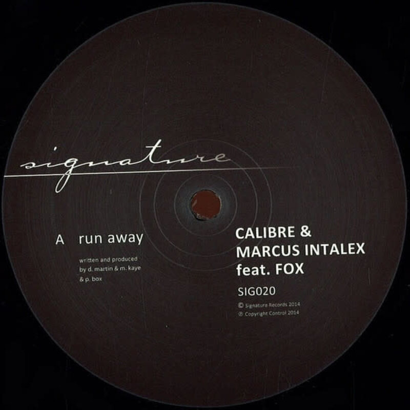 DB Calibre & Marcus Intalex feat. Fox – Run Away / Somethin Heavy 12" (2023 Repress, Signature Records)