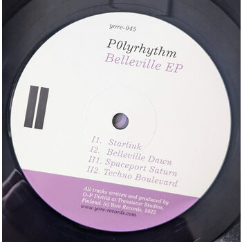 P0lyrhythm – Belleville EP 12" (2023, Yore Records)