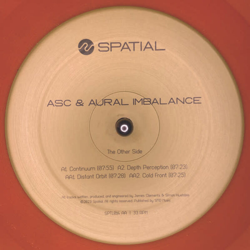 ASC & Aural Imbalance – The Other Side 12" (2023, Spatial, Orange Marbled Vinyl)