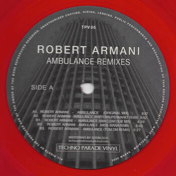 Robert Armani – Ambulance Remixes 12" (2022, Techno Parade Vinyl)