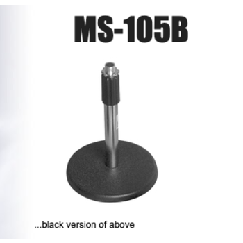 Yorkville MS-105B Mini Round Base Tele Desk Mic Stand [Black]