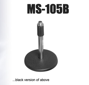 Yorkville MS-105B Mini Round Base Tele Desk Mic Stand [Black]