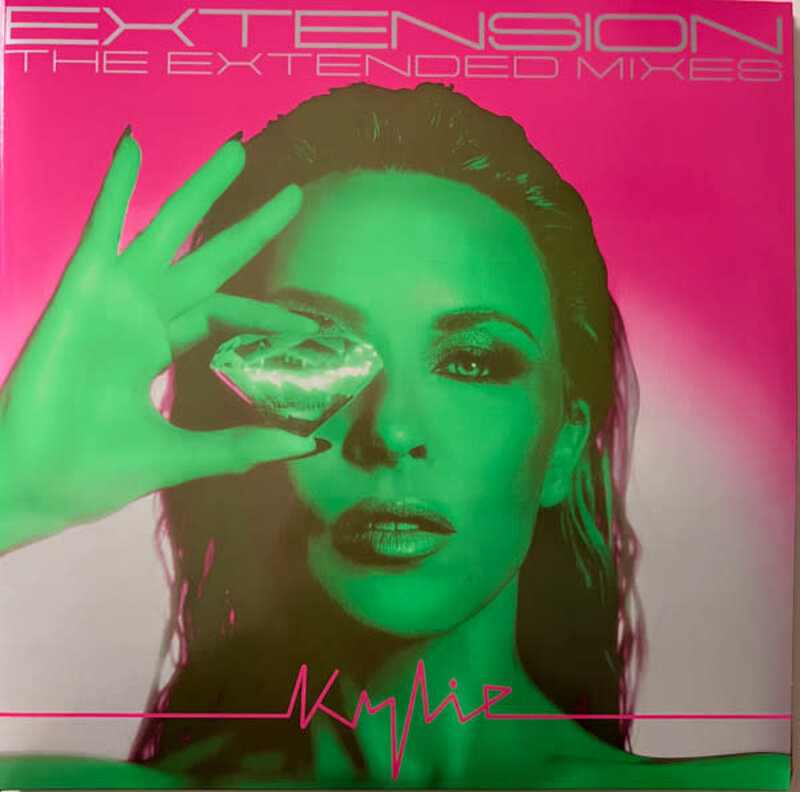 Kylie - Extension (The Extended Mixes) 2LP (2023), Clear with Neon Pink and Green Splatter
