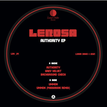 Lerosa - Authority EP (feat. Passarani Remix) 12" (2021, Lunar Disko Records)