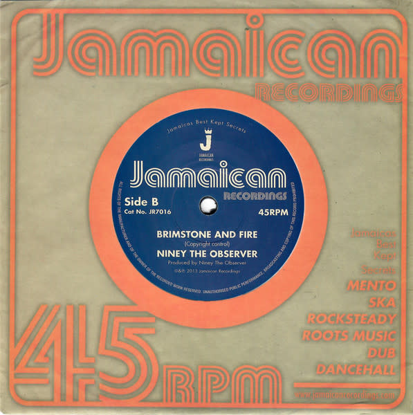 Niney The Observer - Blood And Fire 7" (2023 Reissue)