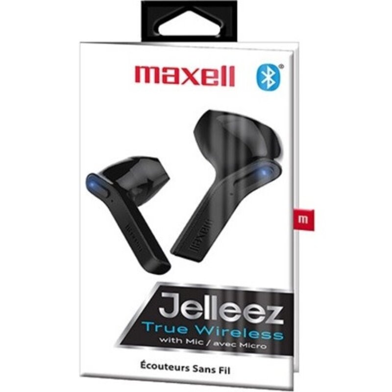 Maxell Jelleez True Wireless Bluetooth Earbuds with Microphone Black Play De Record