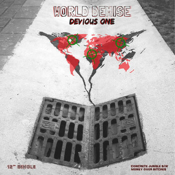 Devious One – World Demise 12" (2018, Limited Edition, Black & Gold Vinyl)