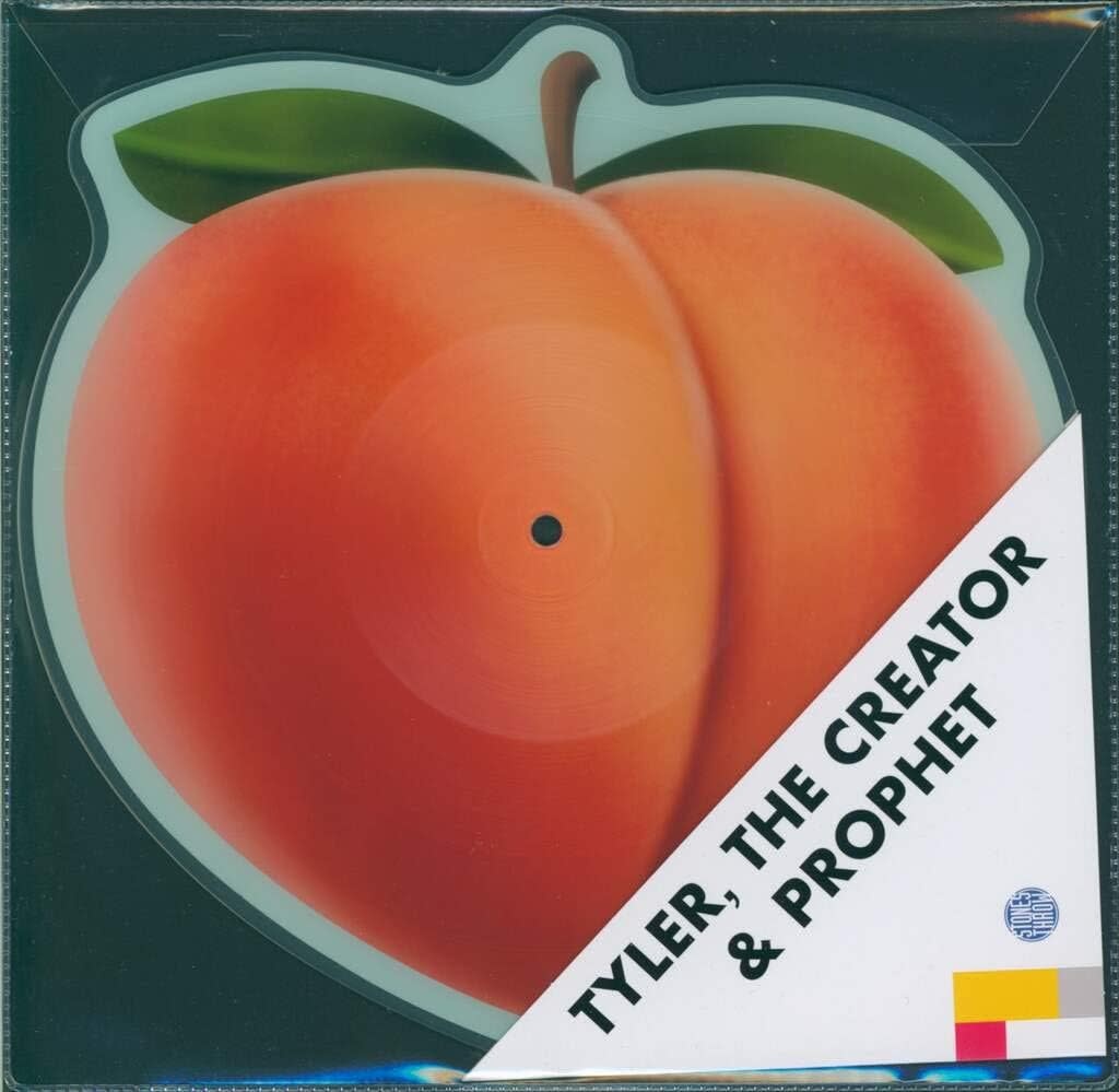 Tyler, The Creator & Prophet – Peach Fuzz / Wanna Be Your Man 10" (2021, Peach Shaped Picture Disc, Stones Throw Records)
