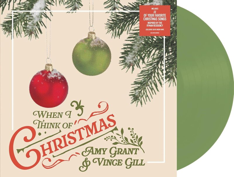 Amy Grant & Vince Gill – When I Think Of Christmas LP (2024, Compilation, Exclusive Olive Green Vinyl)