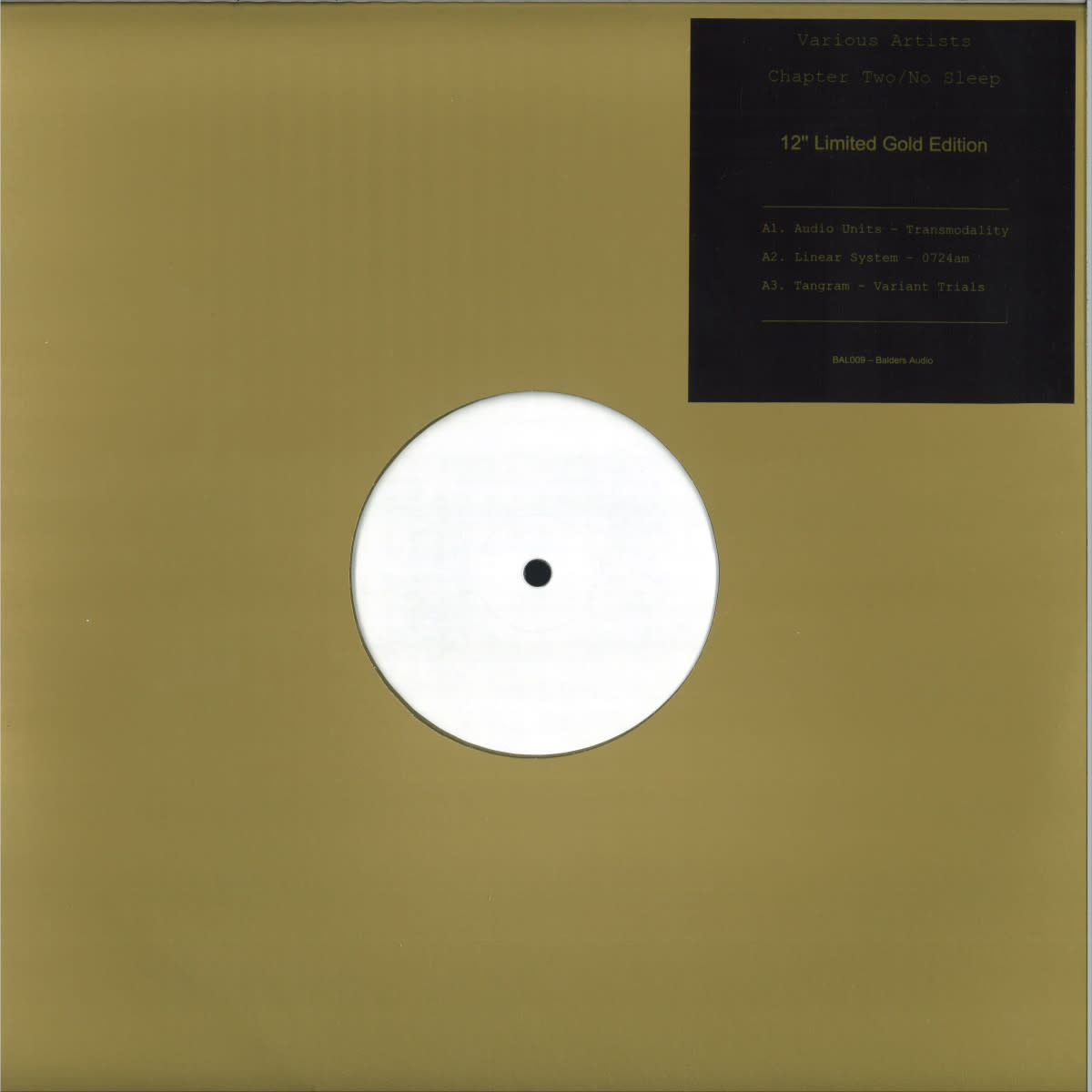 Various – Chapter Two/No Sleep 12" (2024 Repress, Gold Vinyl, Balders Audio)