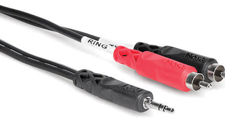 HOSA [CMR-210] Stereo Breakout 3.5mm TRS to DUAL RCA  (AUX TO RCA DUAL male) *10ft*