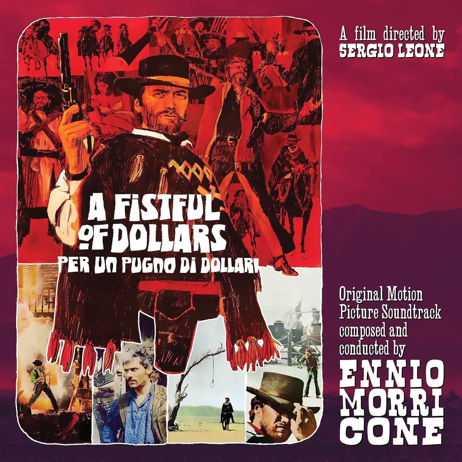 Ennio Morricone – A Fistful Of Dollars = Per Un Pugno Di Dollari (Original Motion Picture Soundtrack) LP (2024 Reissue, Red Canyon Coloured Vinyl)