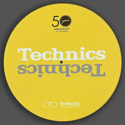 DR. SUZUKI x TECHNICS 50th Anniversary SL-1200M7L LIMITED EDITION SLIPMATS [YELLOW] PAIR
