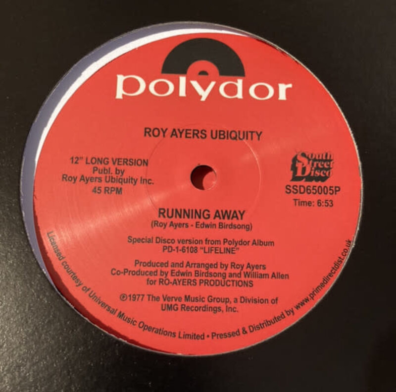 Roy Ayers Ubiquity ‎– Running Away / Love Will Bring Us Back Together 12" (2021 Reissue, South Street Disco)