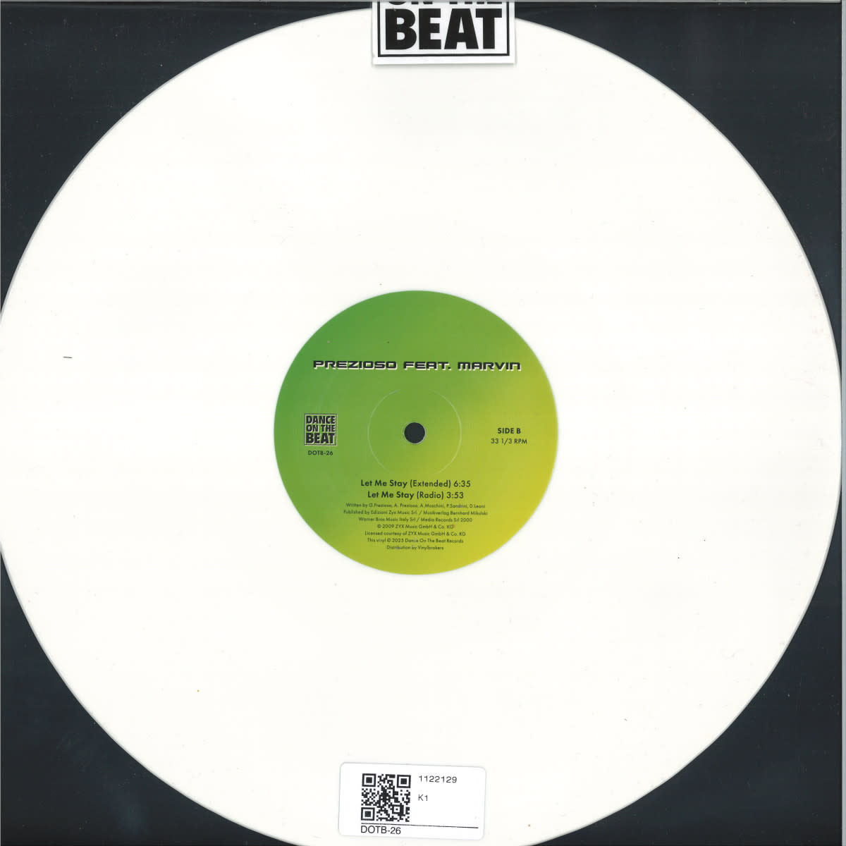 Prezioso Feat. Marvin – Tell Me Why / Let Me Stay 12" (2025 Reissue, White Vinyl, Dance On The Beat)