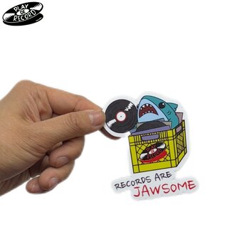 (STICKER) Play De Record "Records Are Jawsome" [SMALL 2"]