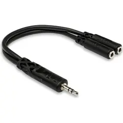 HOSA [YMM-232] *Headphone Splitter* Y Cable 3.5mm TRS to DUAL 3.5mm TRSF (AUX male to AUX female PAIR)