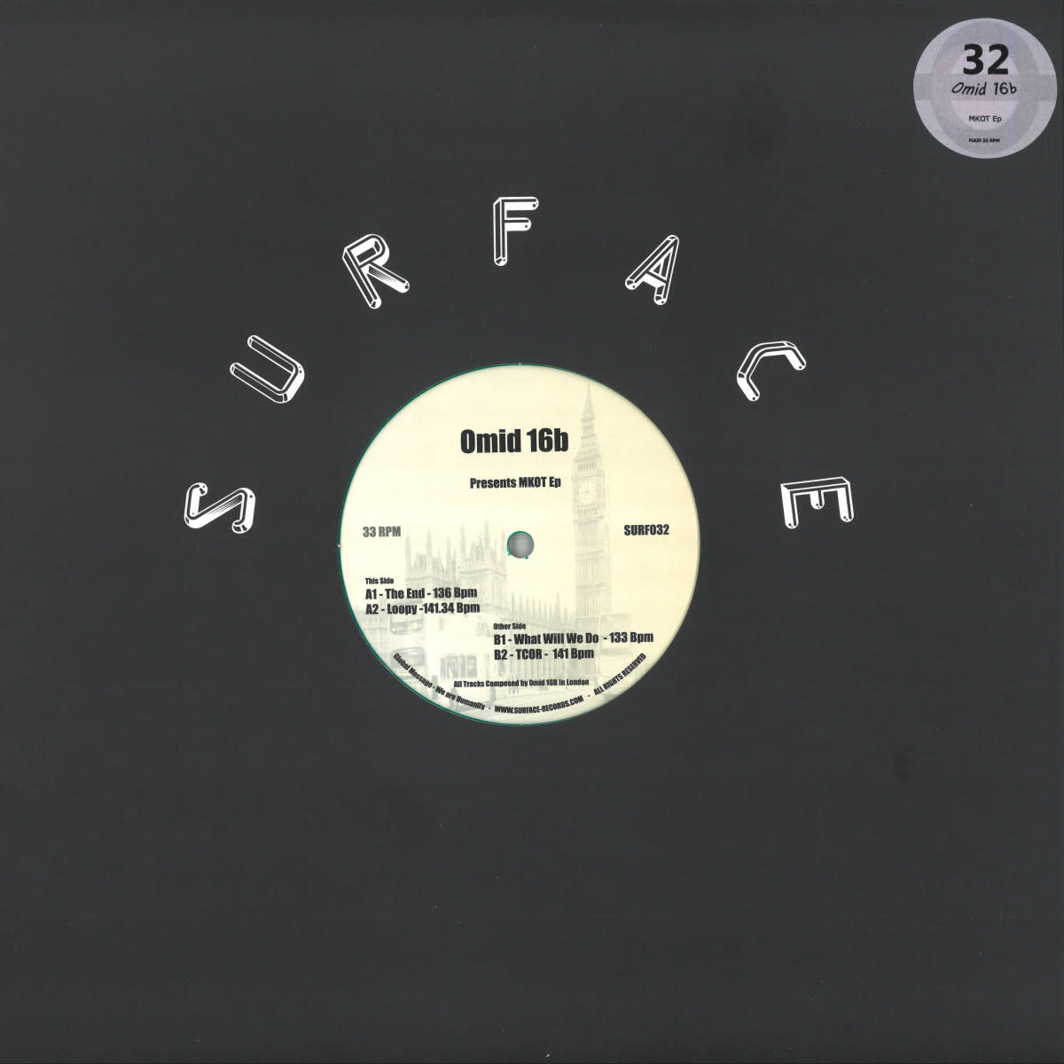 Omid 16B – MKOT EP 12" (2025, Surface Records France) Ltd 100