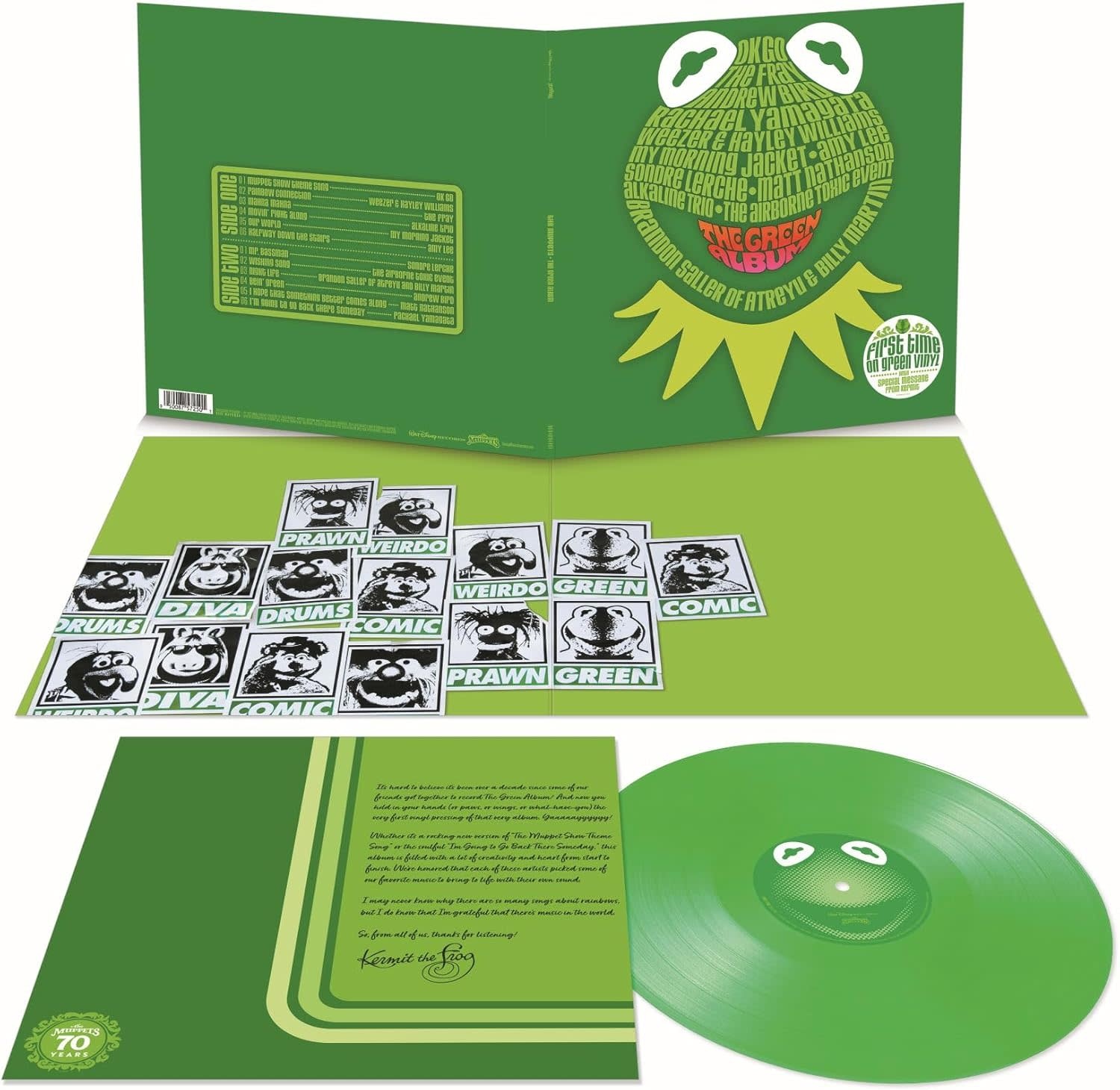 Various – The Muppets - The Green Album LP (2025 Reissue, Green Opaque Vinyl, Walt Disney Records)